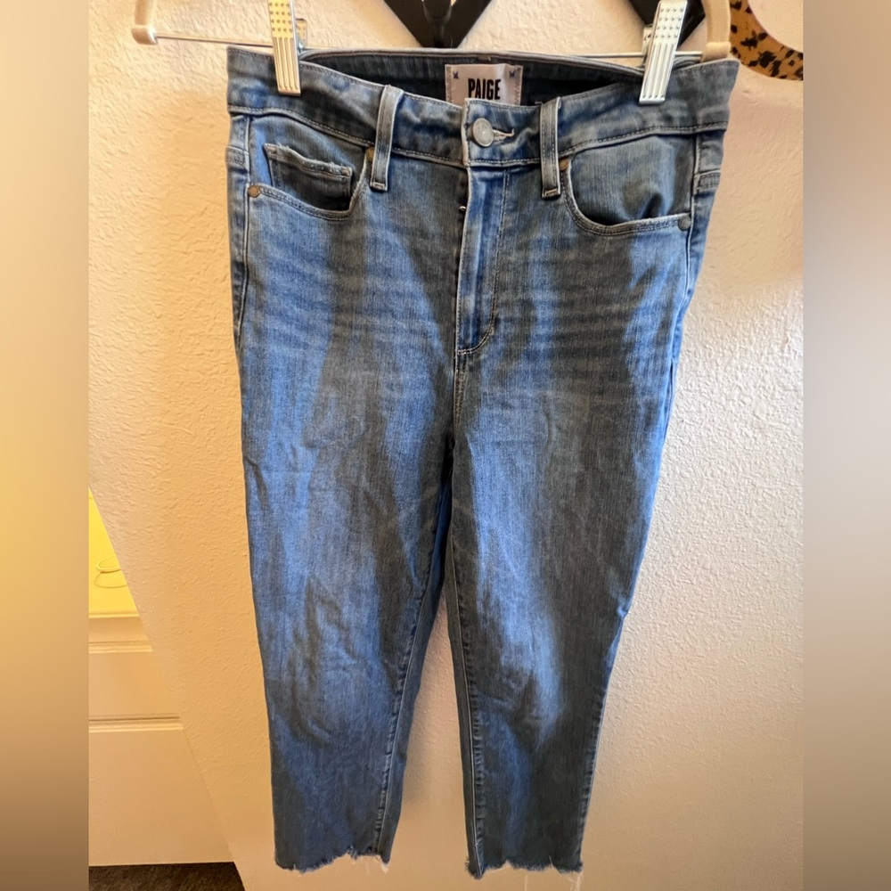 PAIGE Straight Leg Cropped Jeans